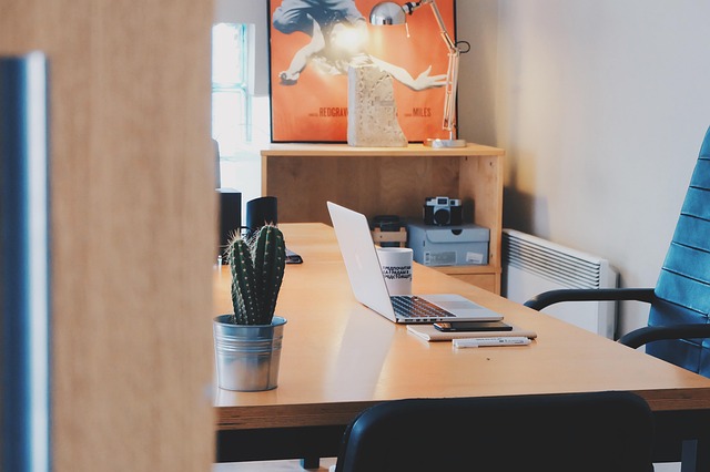 privacy policy reading on laptop calm minimalist desk