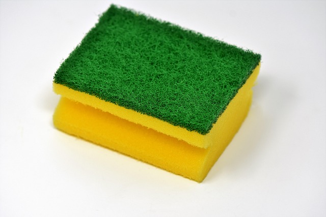 kitchen sink area clean sponge soap minimal organization